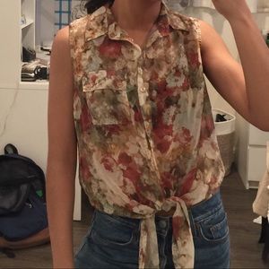 Floral tie top